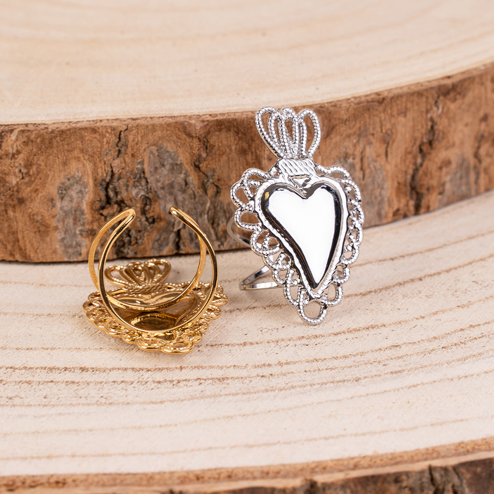 ANELLO REGOLABILE CON SACRO CUORE