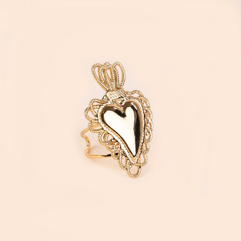 ANELLO REGOLABILE CON SACRO CUORE