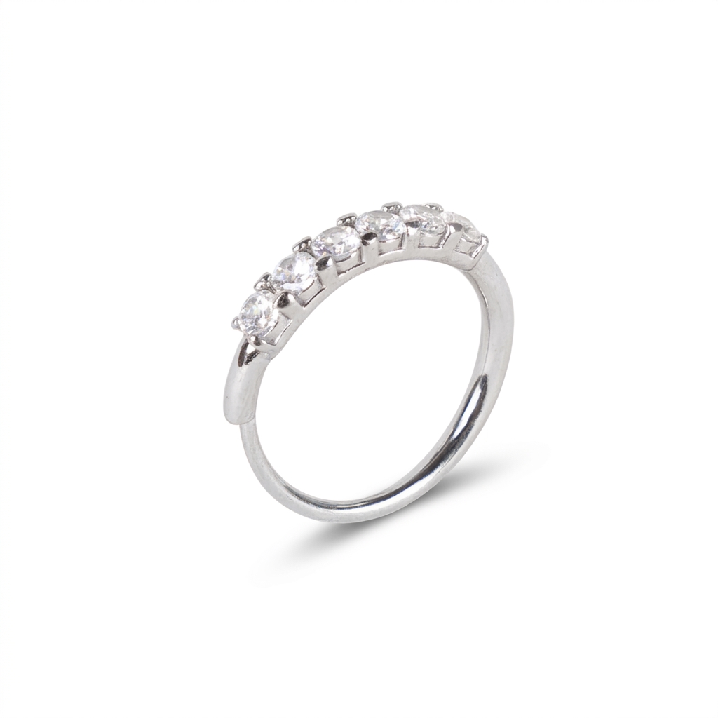 ANELLO A FEDINA REGOLABILE CON SEI STRASS
