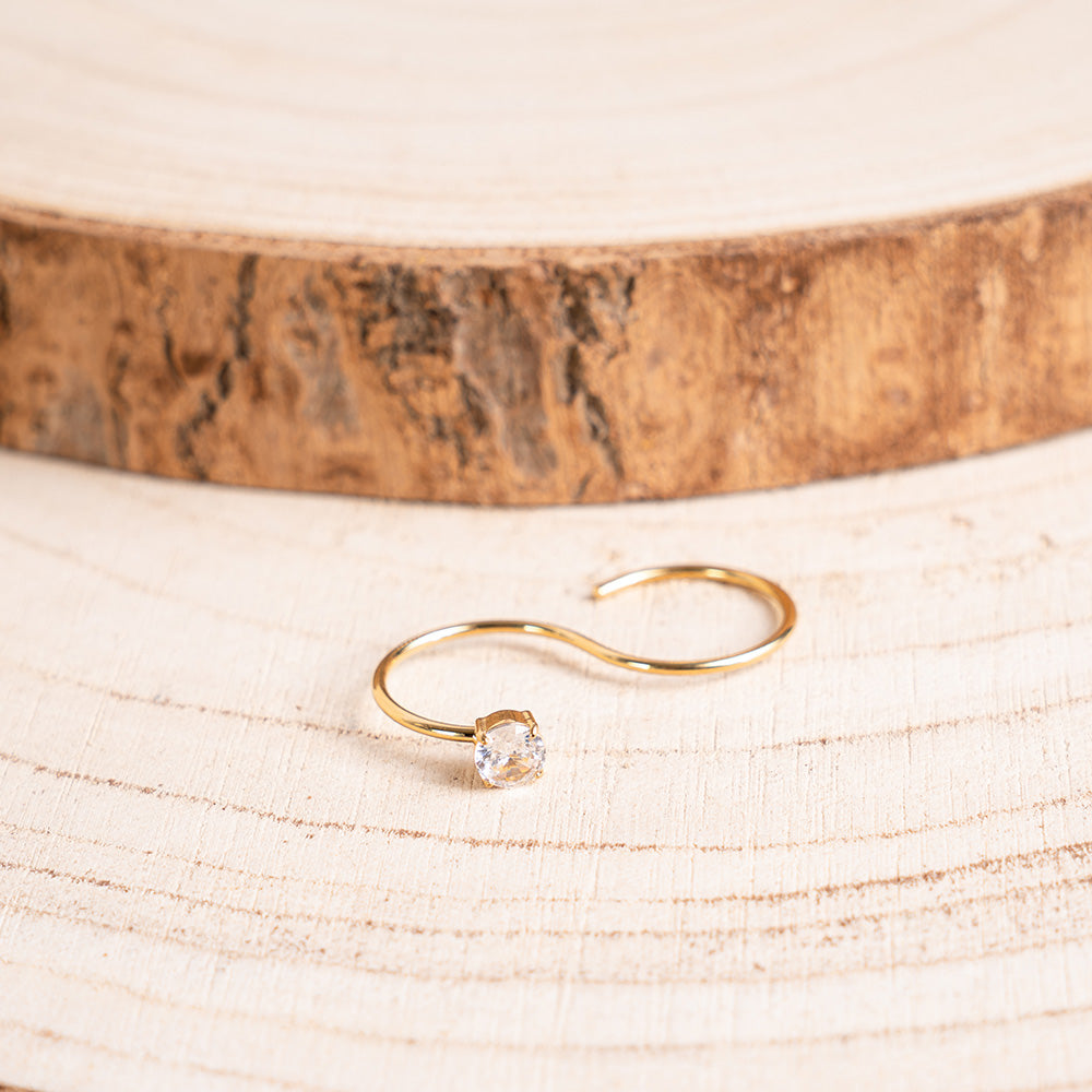 ANELLO DOPPIO RIGIDO CON STRASS SINGOLO GRANDE