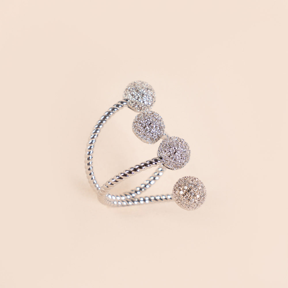 ANELLO REGOLABILE CON SFERE DI STRASS