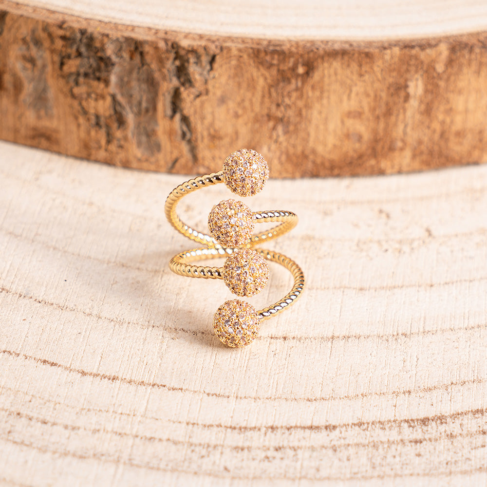 ANELLO REGOLABILE CON SFERE DI STRASS