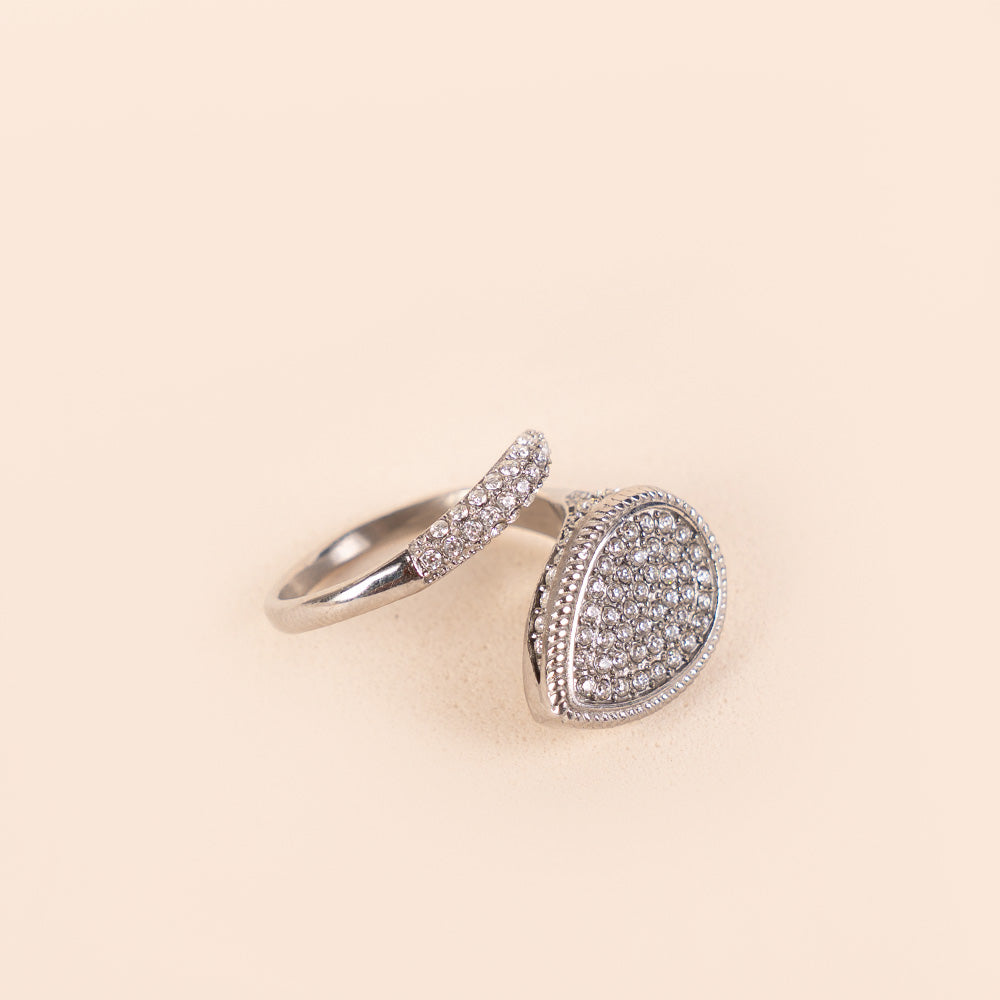 ANELLO REGOLABILE A SERPENTE STILIZZATO CON STRASS