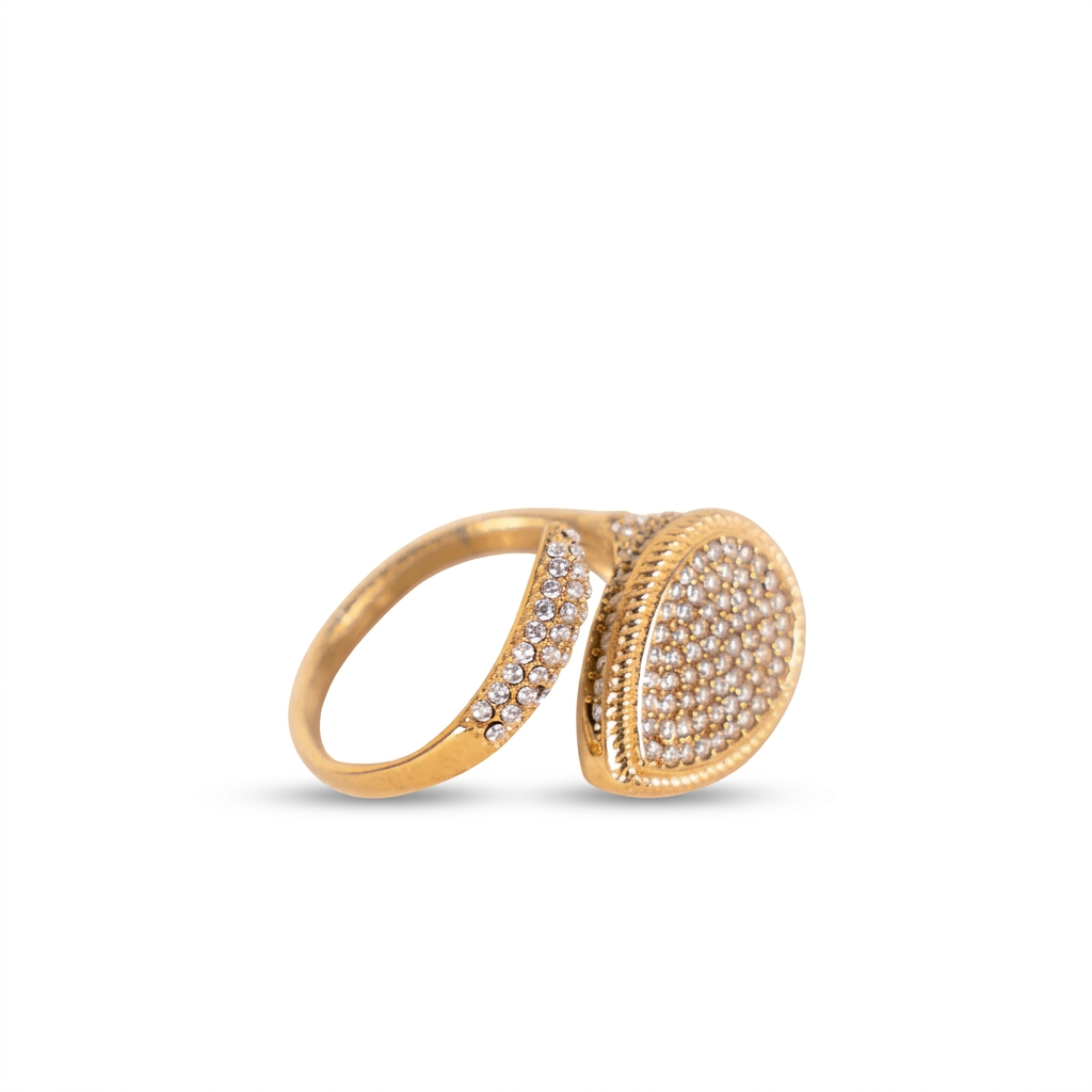 ANELLO REGOLABILE A SERPENTE STILIZZATO CON STRASS
