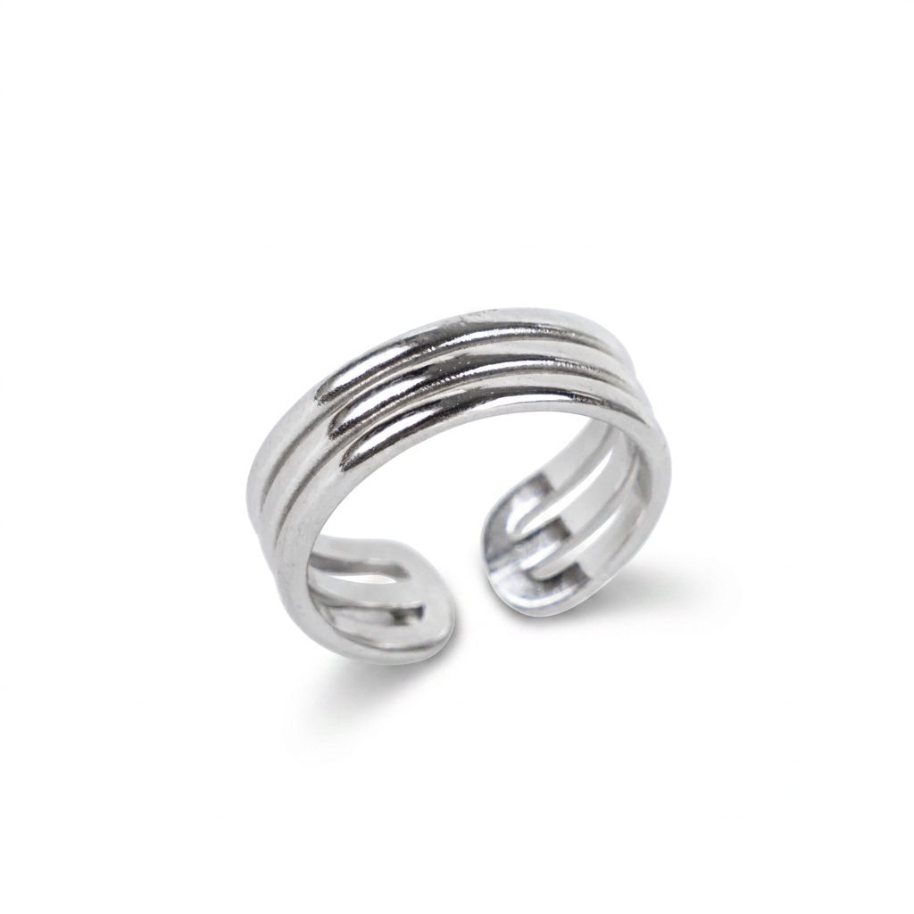 ANELLO REGOLABILE A FEDE CON TRE FASCETTE