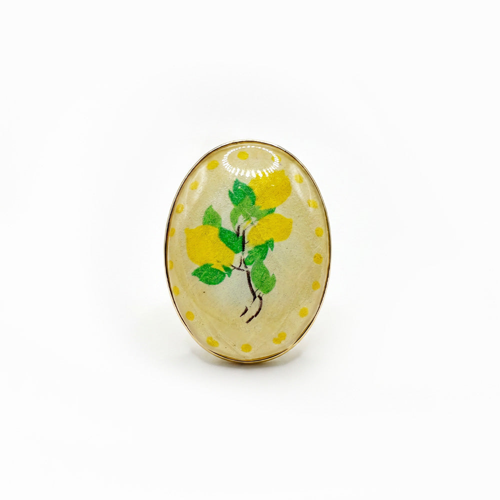 ANELLO CON LIMONI SU ELEMENTO OVALE