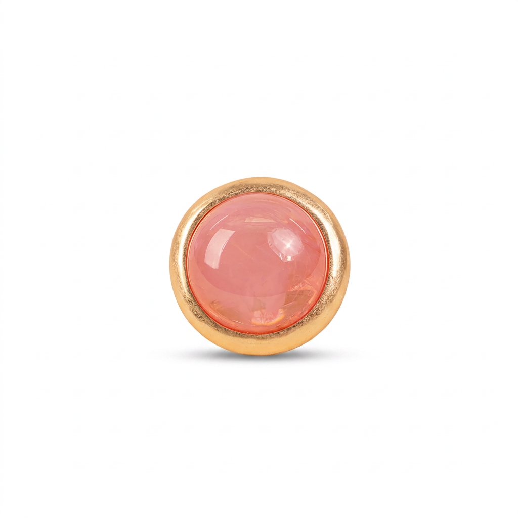 SATIN ELASTIC RING WITH COLOURED HALF SPHERE
