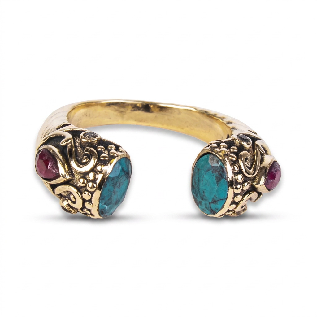 ANELLO REGOLABILE LAVORATO CON PIETRE
