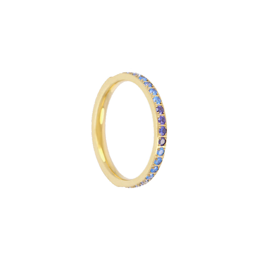 ANELLO CON ZIRCONI SFUMATURA COLORATA
