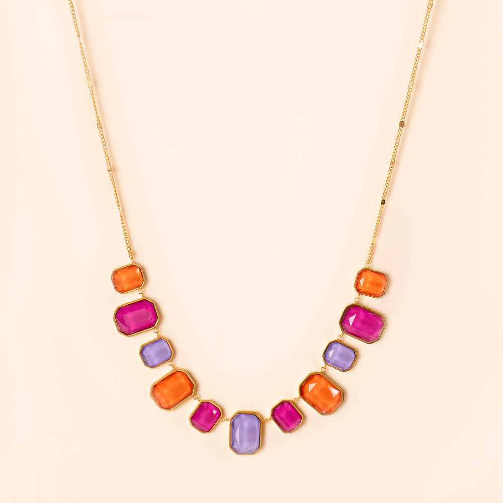 COLLANA CON PIETRE COLORATE