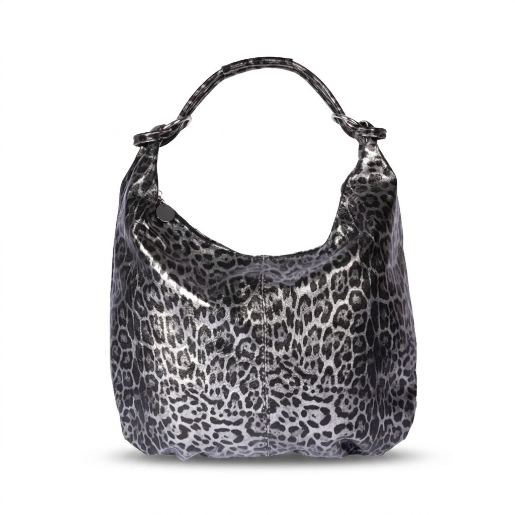 SHOULDER BAG WITH "STUCK" HANDLE BETWEEN TWO RINGS