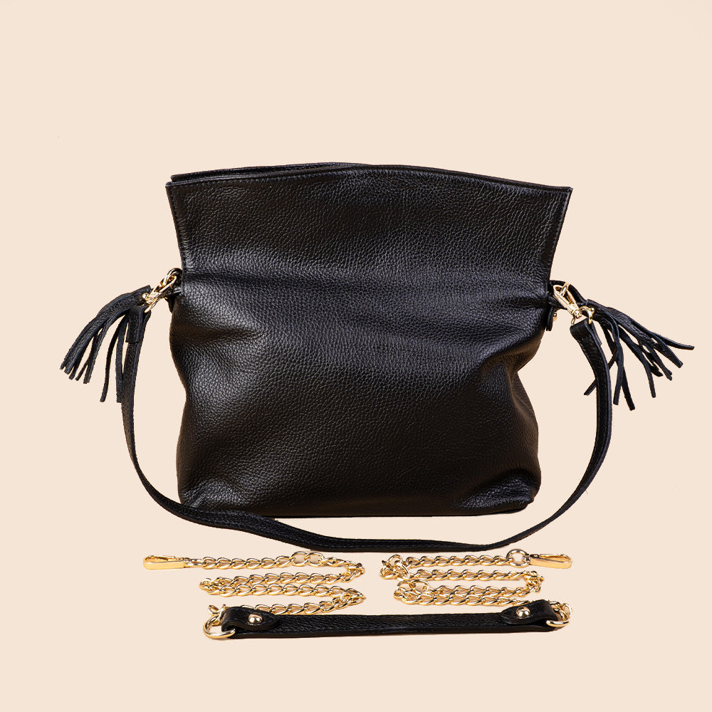 SHOULDER CLUTCH BAG WITH PLUMES ON THE SIDES