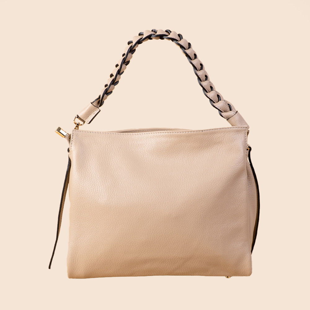 BRAIDED HANDLE CLUTCH BAG