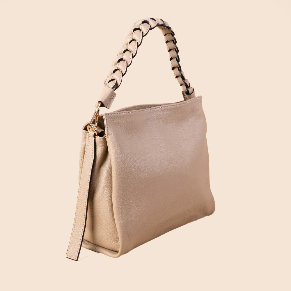 BRAIDED HANDLE CLUTCH BAG