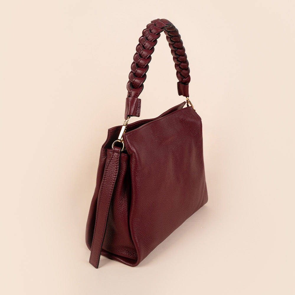 BORSA A MANO CON  MANICO TRECCIA