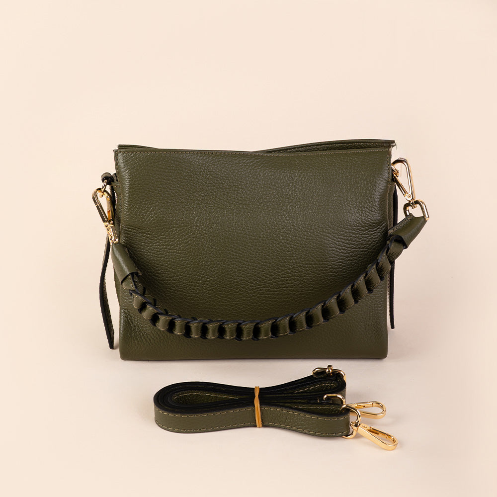 BORSA A MANO CON  MANICO TRECCIA