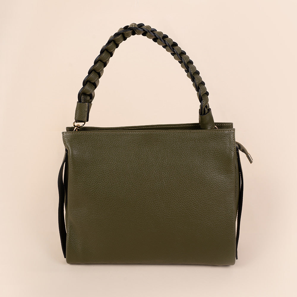 BORSA A MANO CON  MANICO TRECCIA