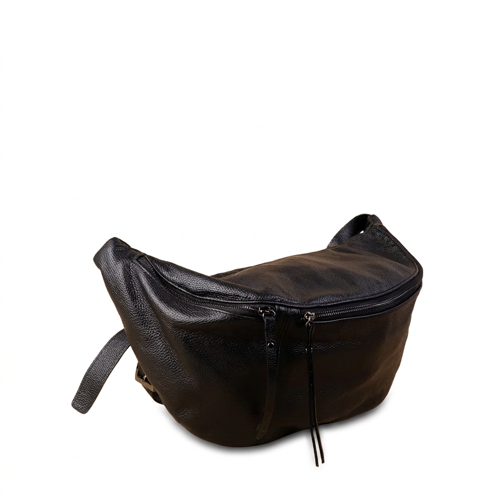 BORSA MARSUPIO VERA PELLE CON TRACOLLA FISSA