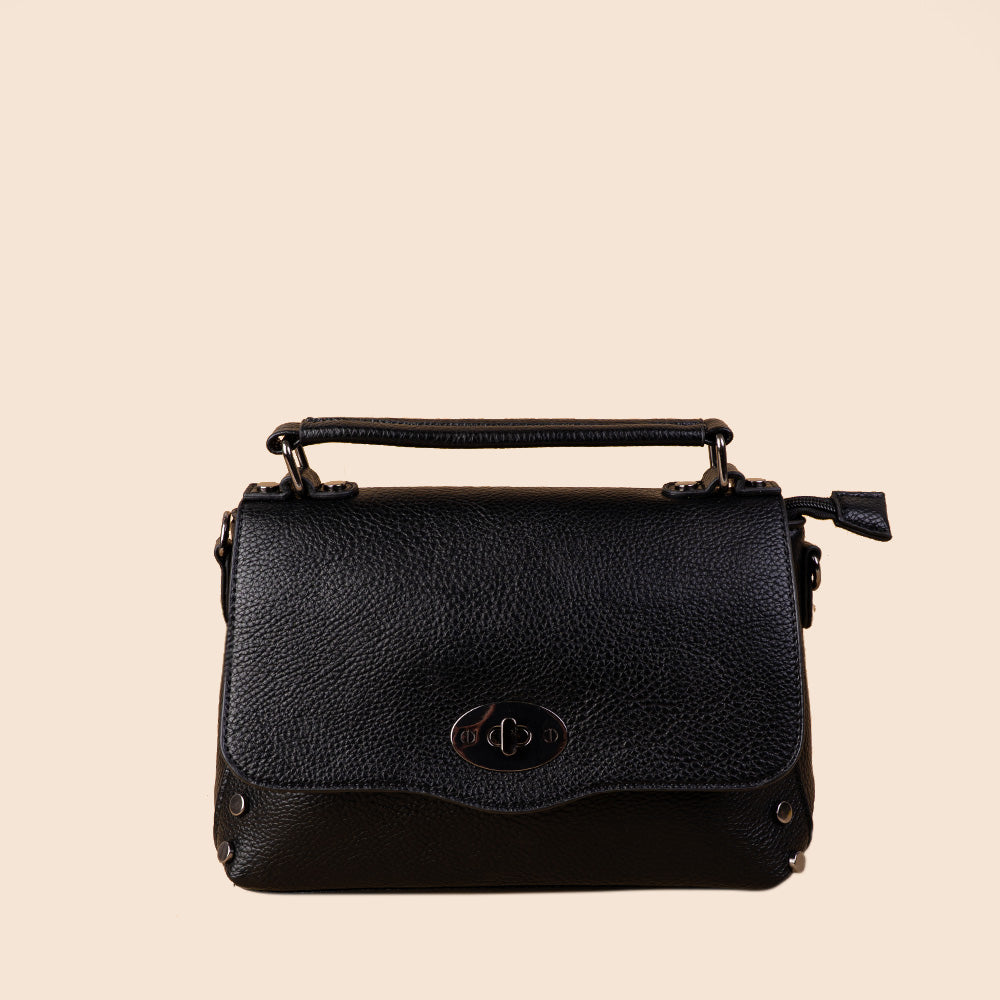 POSTINA MODEL HANDBAG WITH ROWS OF STUDS ON THE SIDES