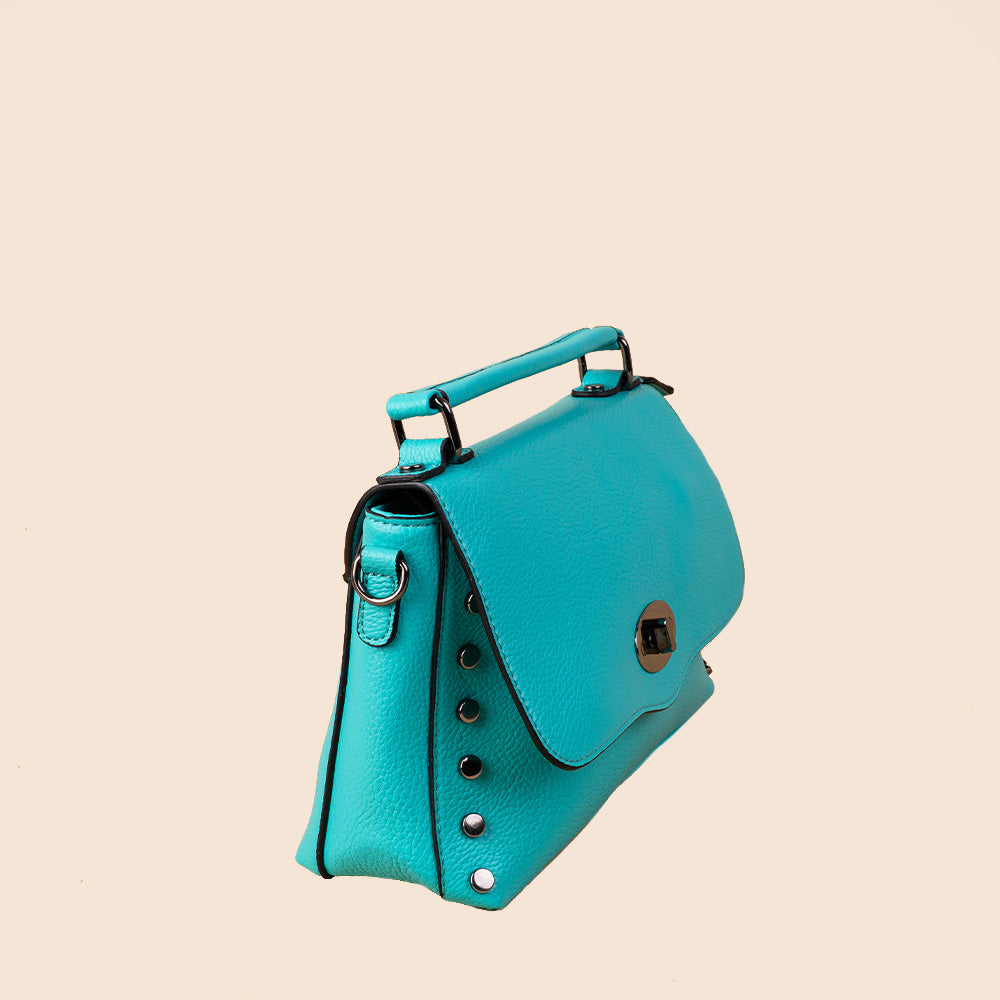 POSTINA MODEL HANDBAG WITH ROWS OF STUDS ON THE SIDES