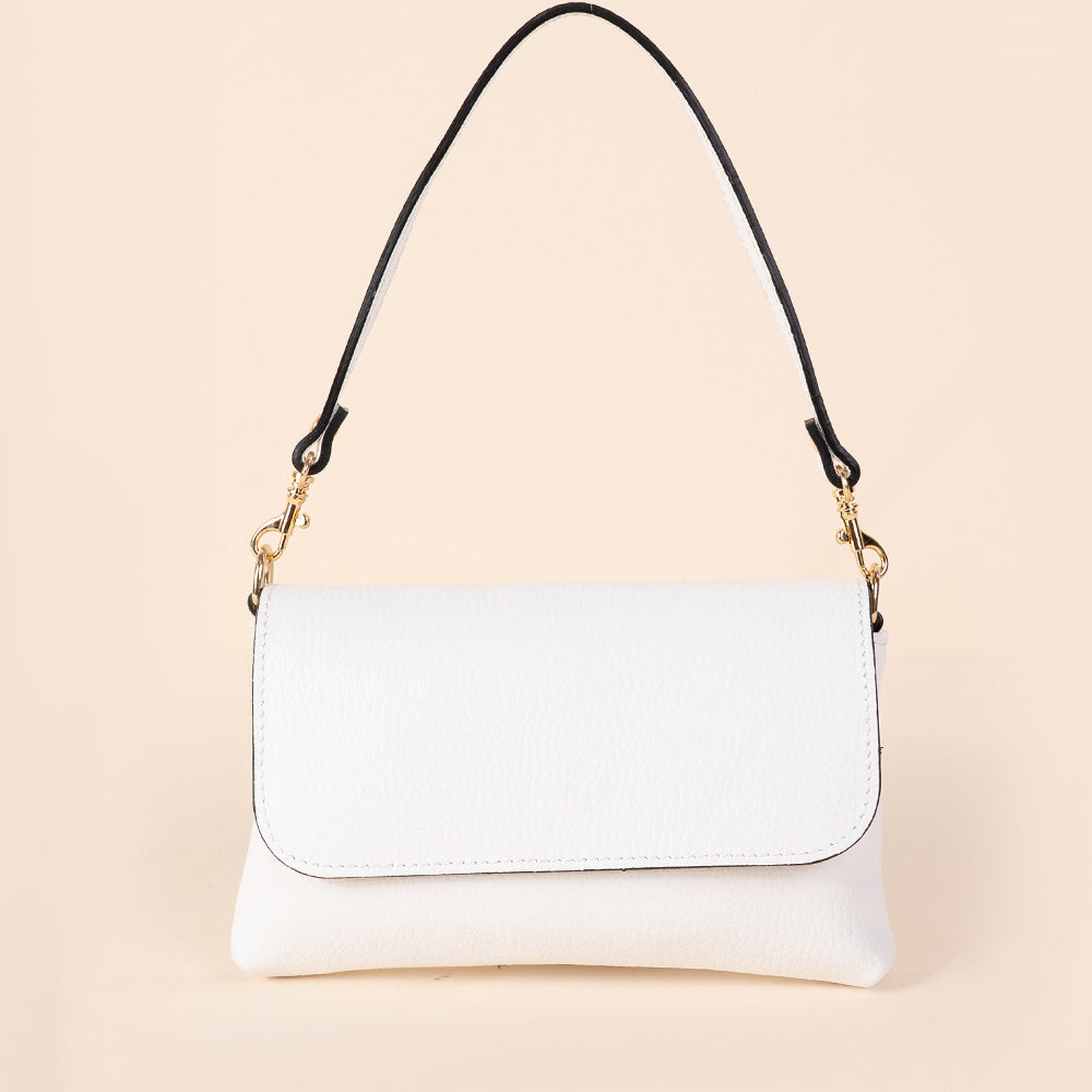 CLUTCH BAG WITH MAGNETIC FLAP CLOSURE