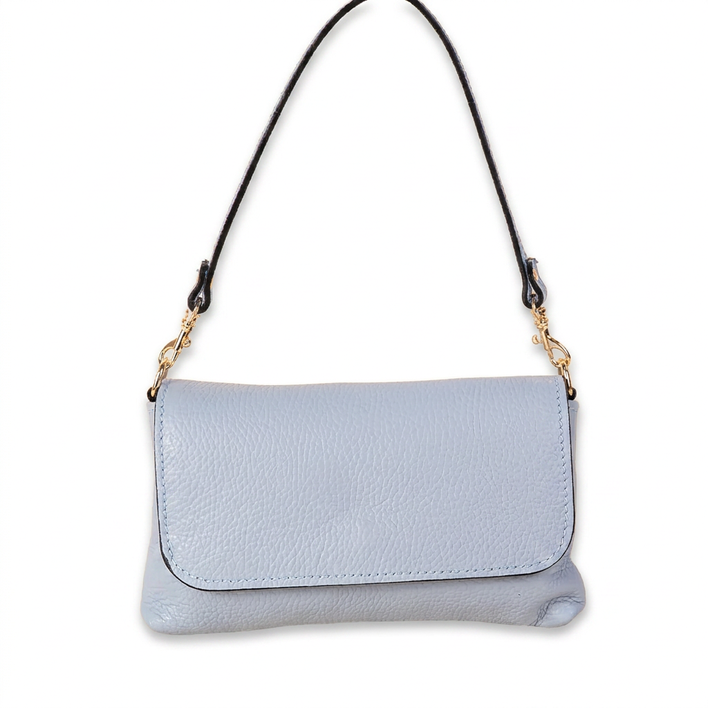 BORSA POCHETTE CON CHIUSURA A PATTINA CON CALAMITA