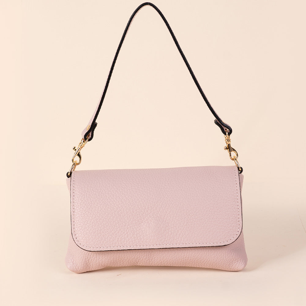CLUTCH BAG WITH MAGNETIC FLAP CLOSURE