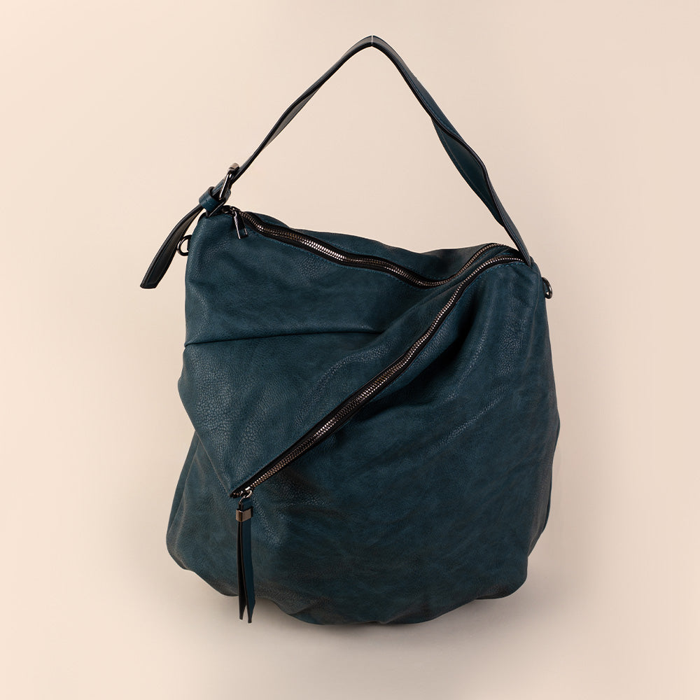 BORSA SPALLA DOPPIA CHIUSURA ZIP