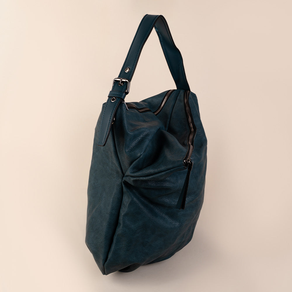 BORSA SPALLA DOPPIA CHIUSURA ZIP