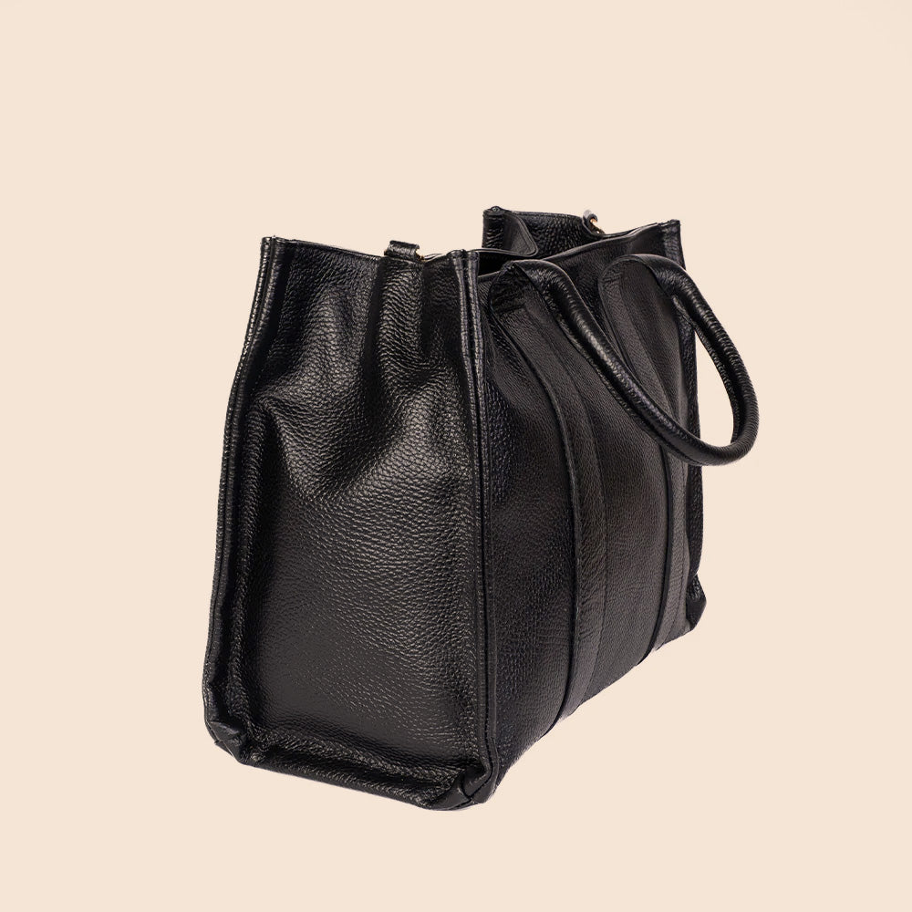 BORSA A SPALLA RETTANGOLARE CON DOPPIA STRISCIA FRONTALE