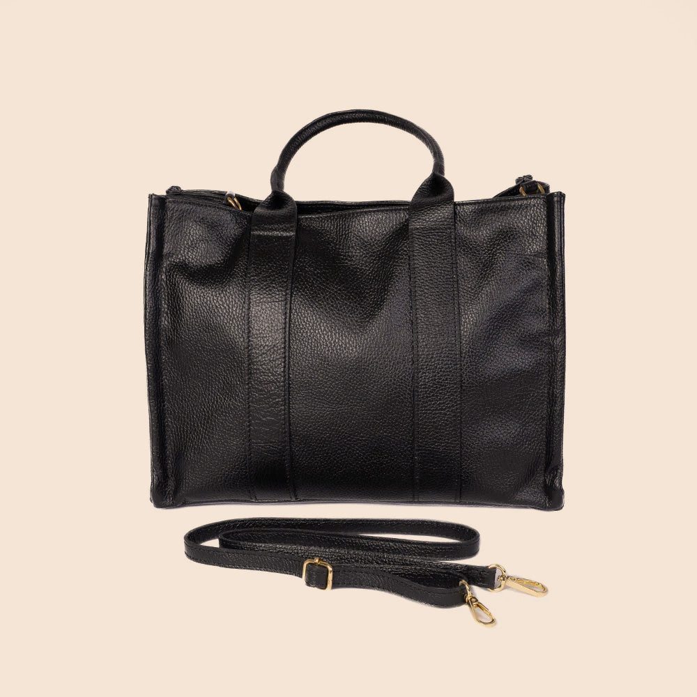 RECTANGULAR SHOULDER BAG WITH DOUBLE FRONT STRIP