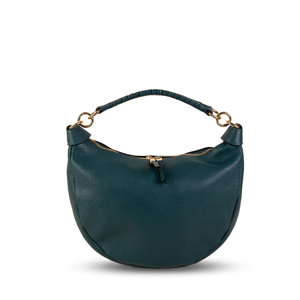 BORSA A SPALLA A MEZZA LUNA E MANICO ARROTOLATO