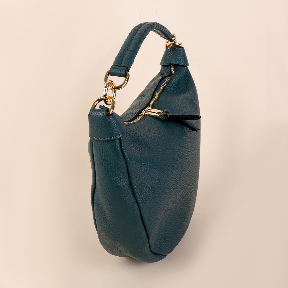 BORSA A SPALLA A MEZZA LUNA E MANICO ARROTOLATO