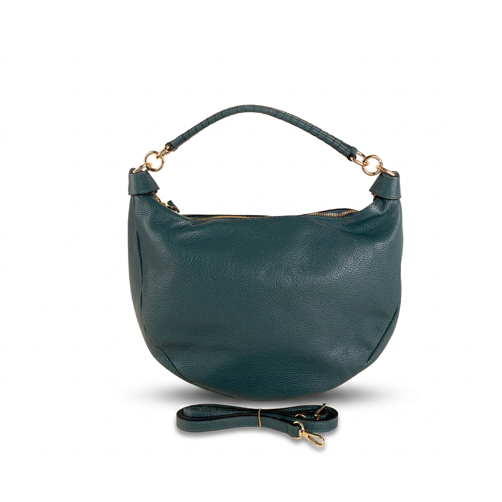 BORSA A SPALLA A MEZZA LUNA E MANICO ARROTOLATO