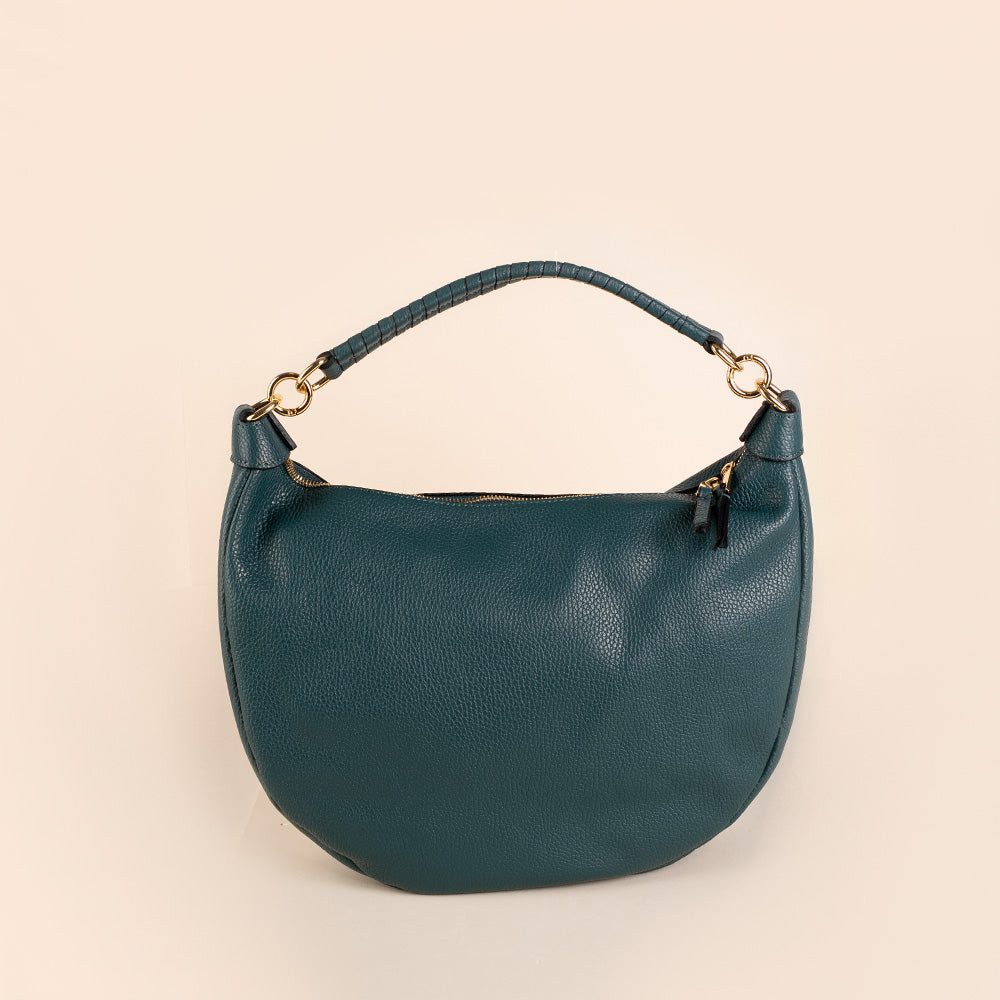 BORSA A SPALLA A MEZZA LUNA E MANICO ARROTOLATO