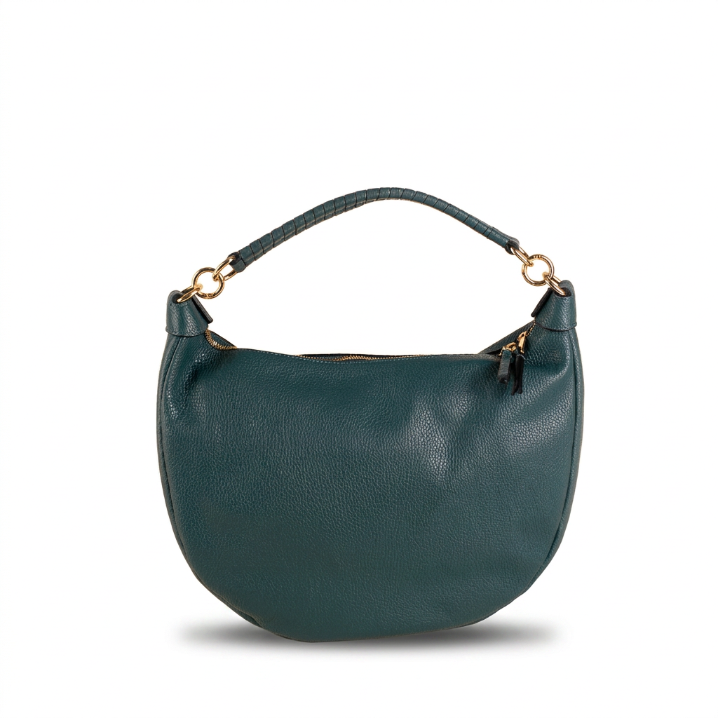 BORSA A SPALLA A MEZZA LUNA E MANICO ARROTOLATO
