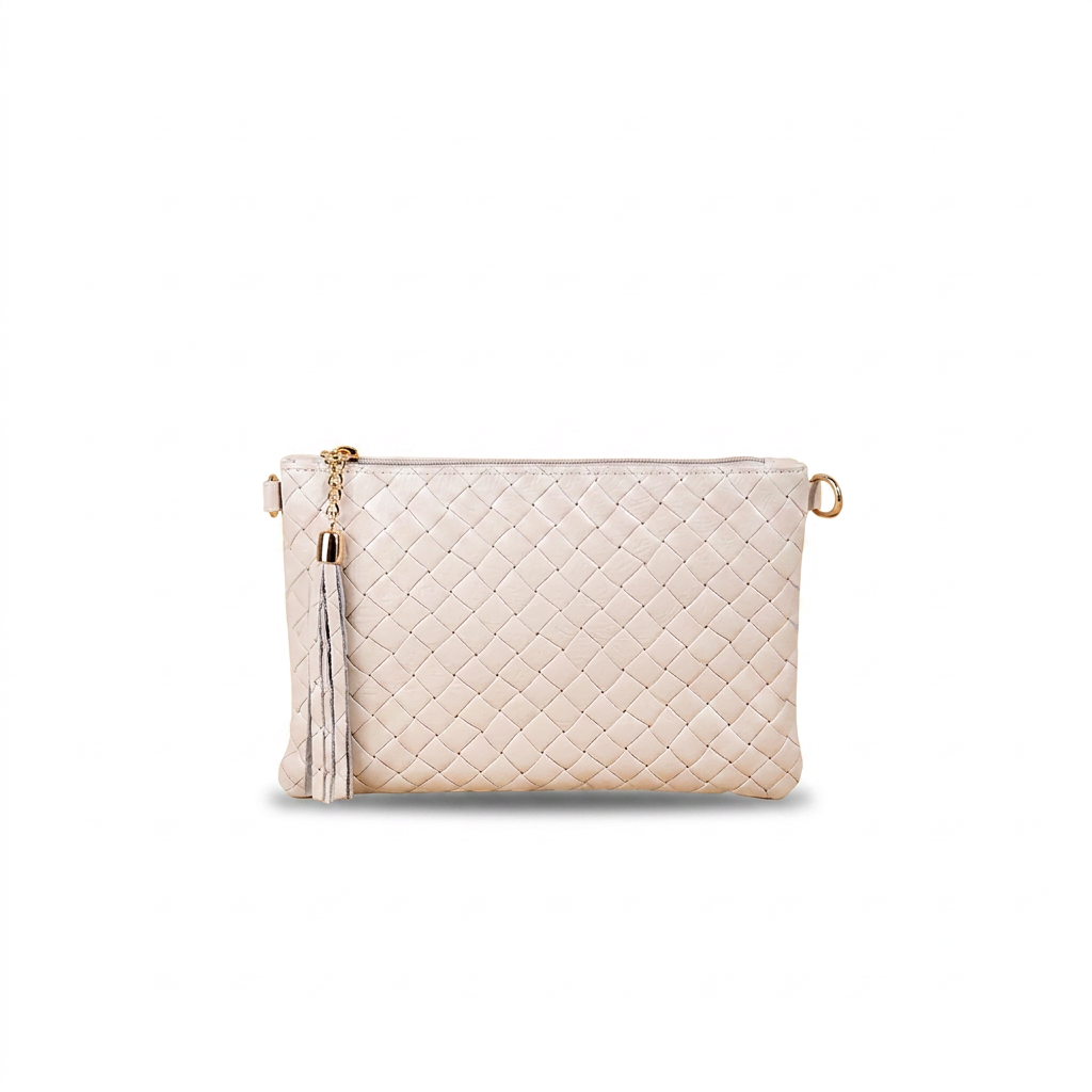 BORSA POCHETTE INTRECCIATA CON TRACOLLA REGOLABILE