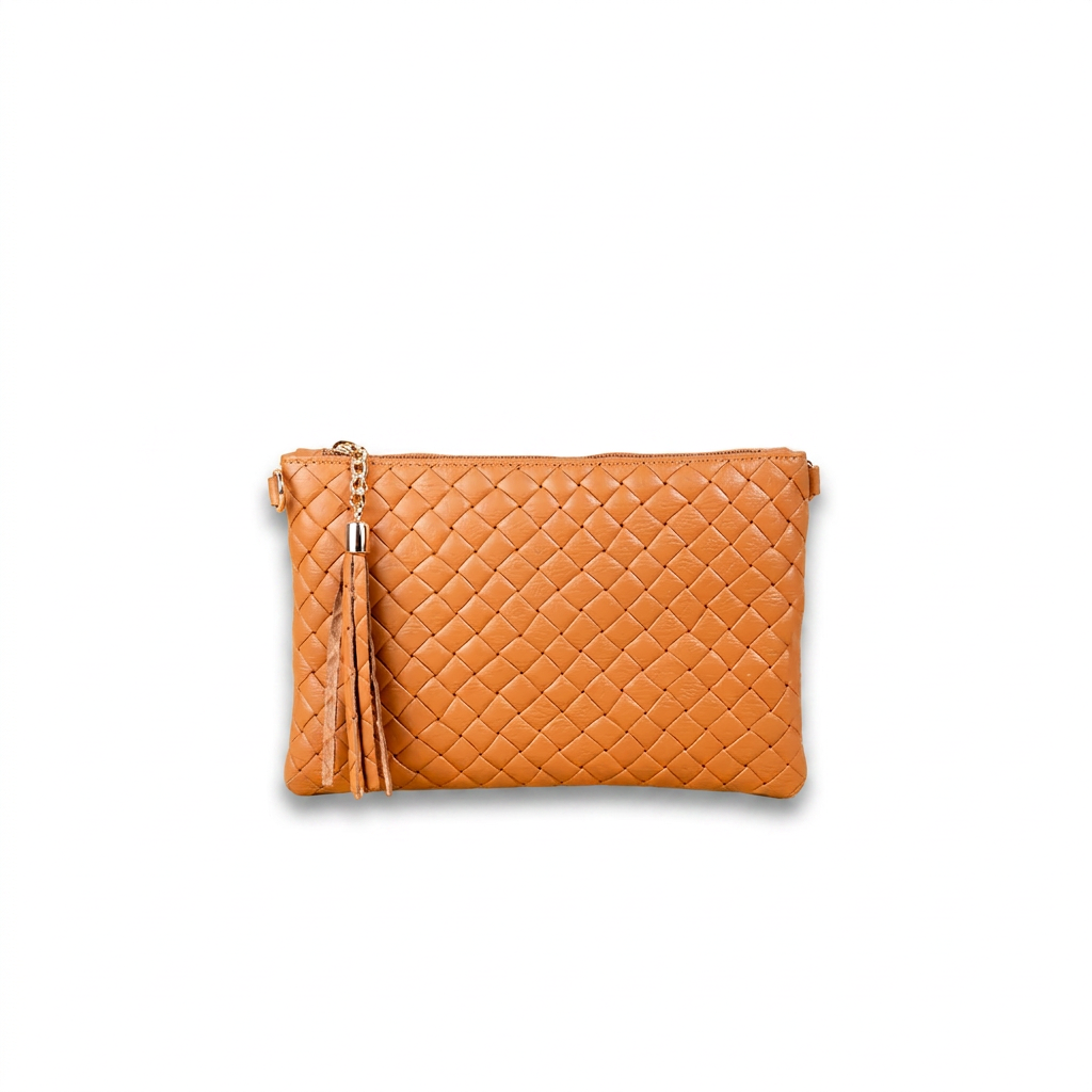 BORSA POCHETTE INTRECCIATA CON TRACOLLA REGOLABILE