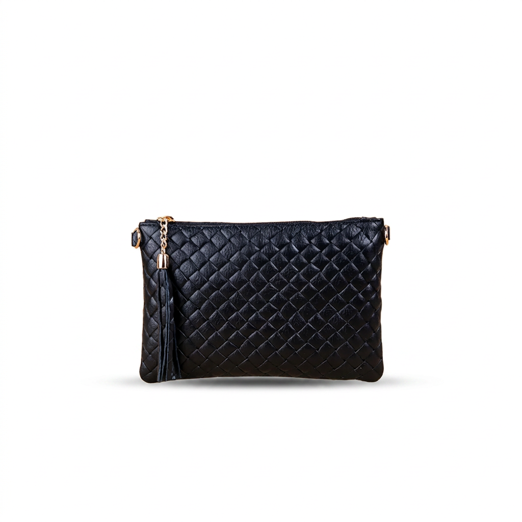 BORSA POCHETTE INTRECCIATA CON TRACOLLA REGOLABILE