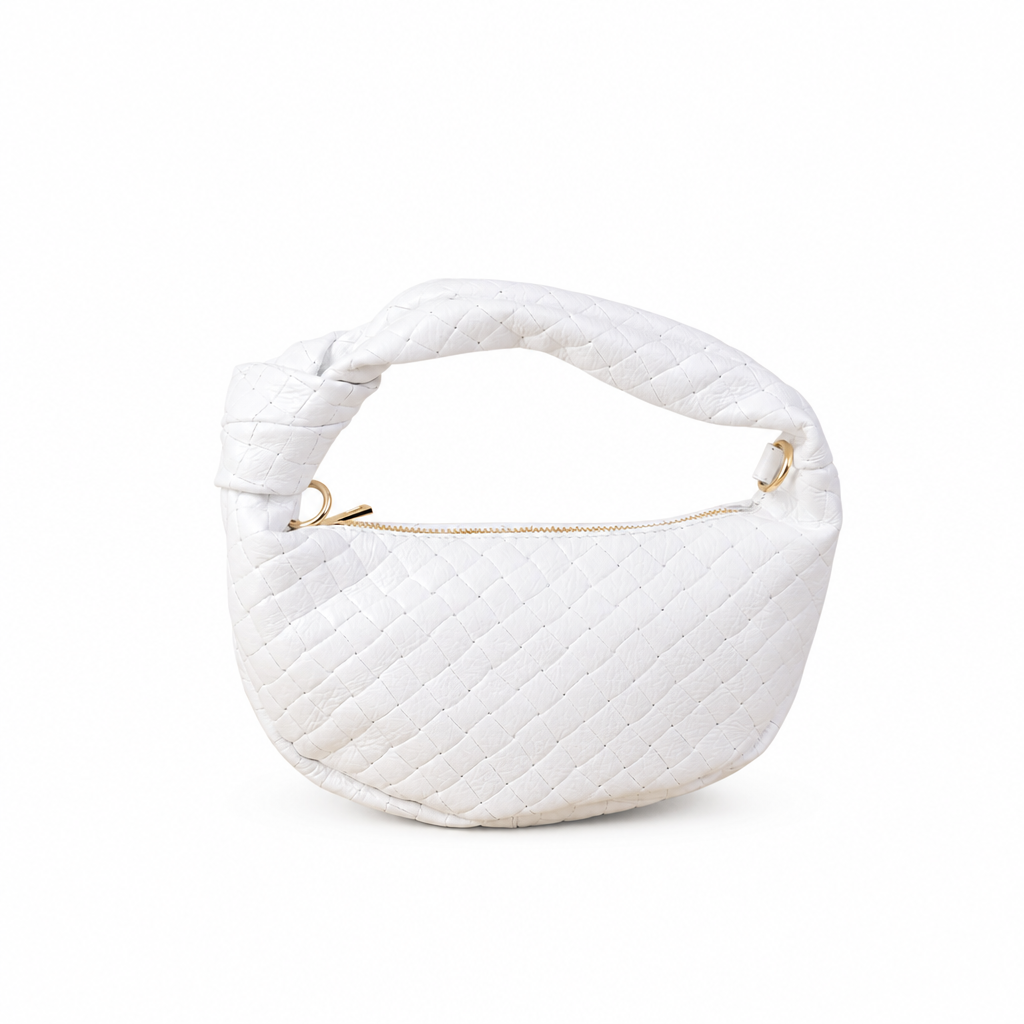 BORSA POCHETTE INTRECCIATA CON NODO E TRACOLLA