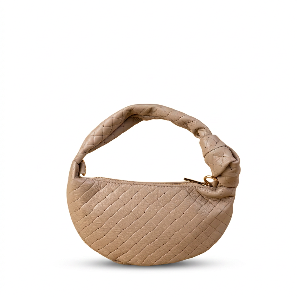 BORSA POCHETTE INTRECCIATA CON NODO E TRACOLLA