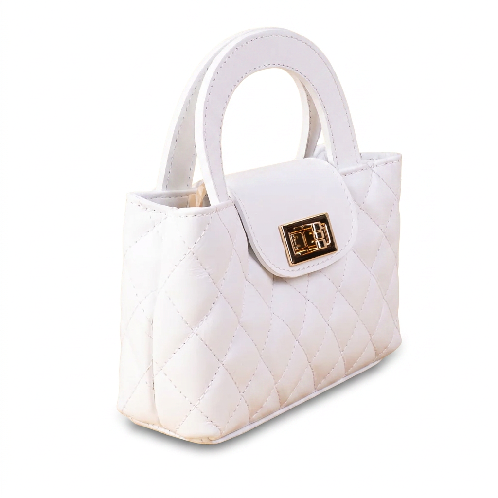 BORSA POCHETTE TRAPUNTATA CON CHIUSURA A GIRELLO E TRACOLLA