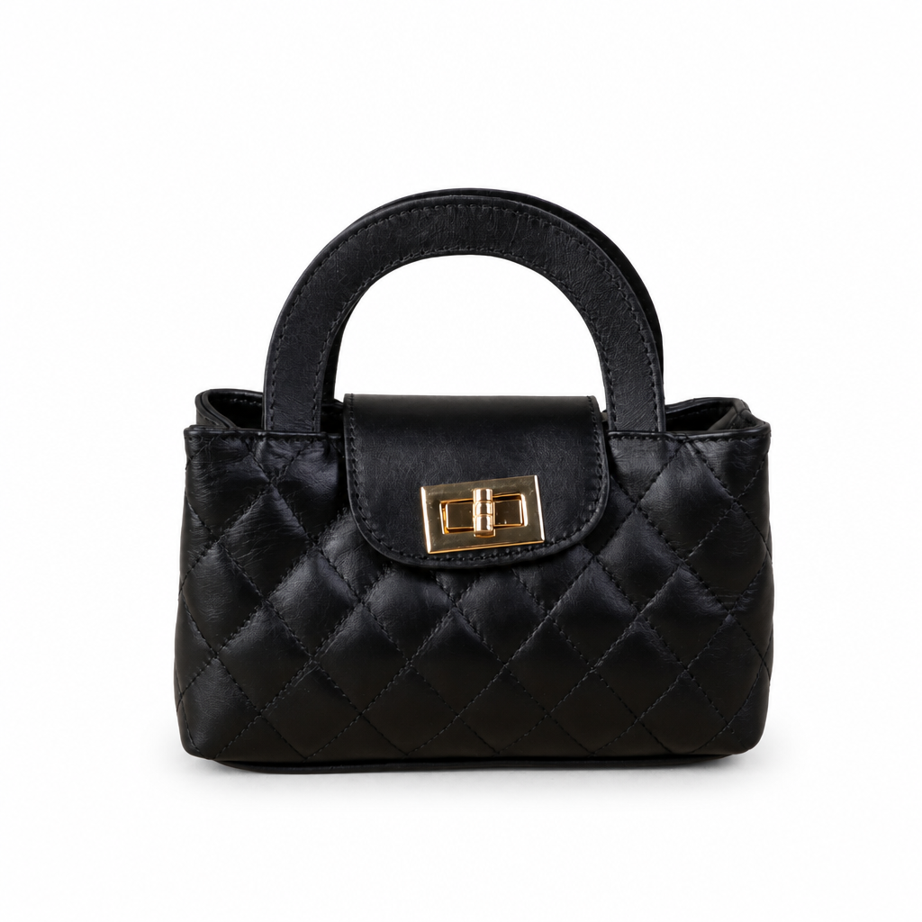 BORSA POCHETTE TRAPUNTATA CON CHIUSURA A GIRELLO E TRACOLLA