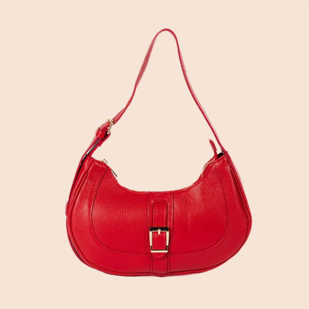 BORSA A SPALLA A MEZZALUNA CON FIBBIA