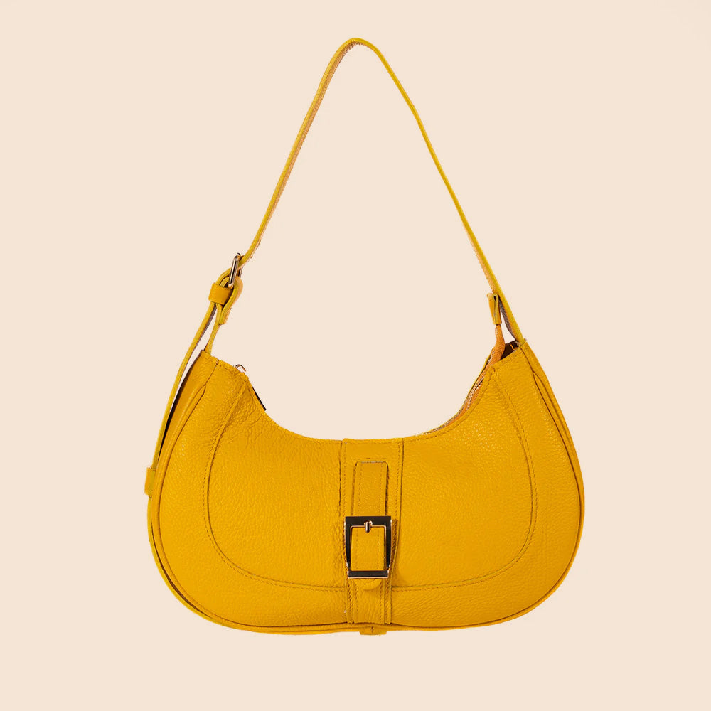 BORSA A SPALLA A MEZZALUNA CON FIBBIA