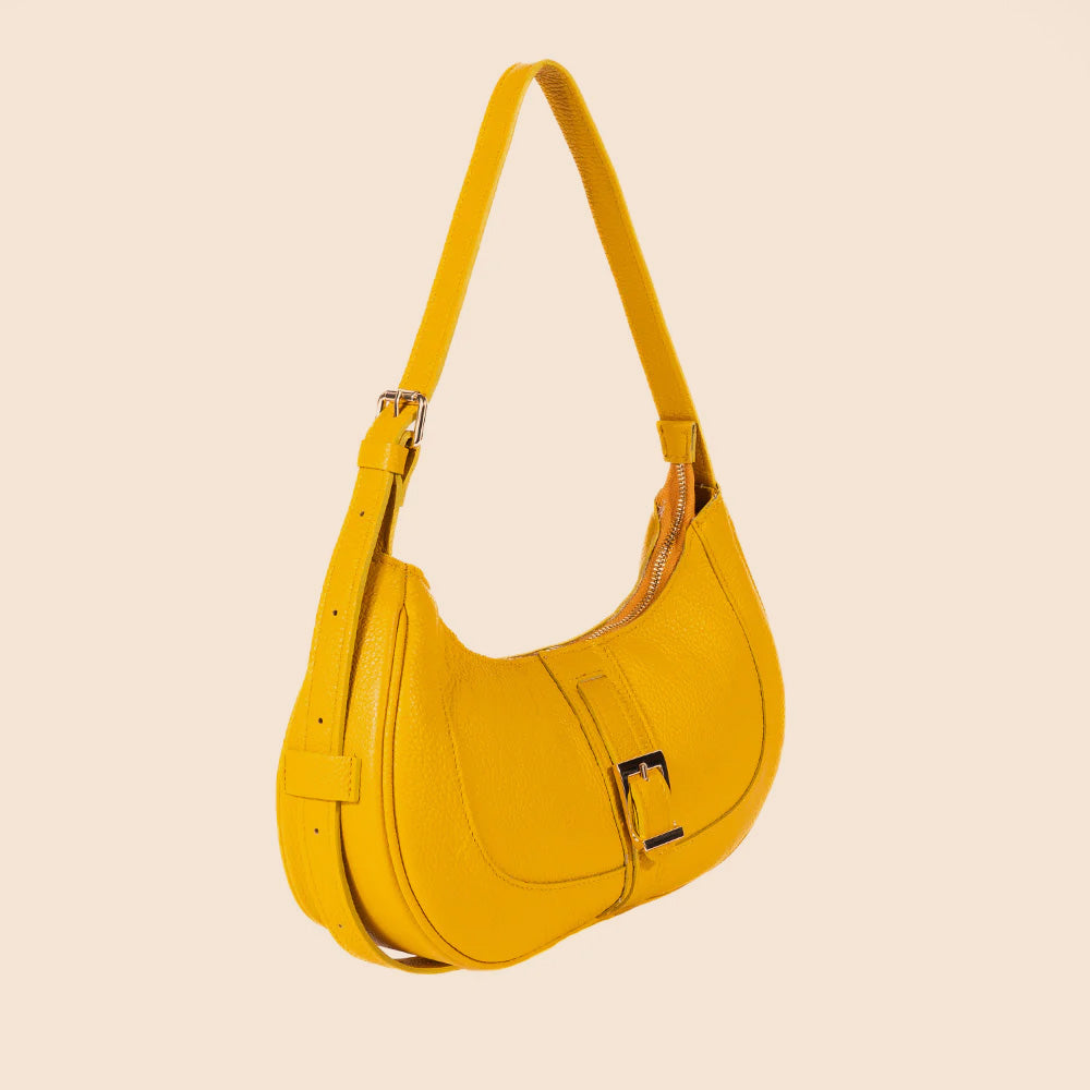 BORSA A SPALLA A MEZZALUNA CON FIBBIA