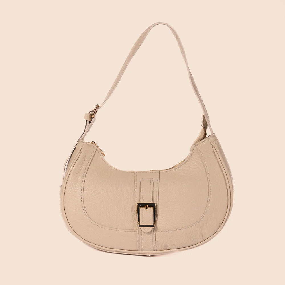 BORSA A SPALLA A MEZZALUNA CON FIBBIA