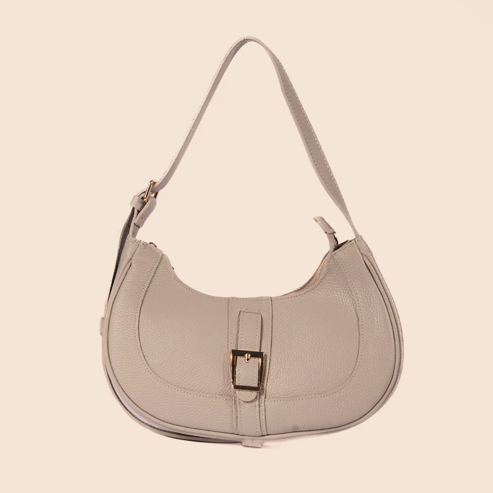 BORSA A SPALLA A MEZZALUNA CON FIBBIA