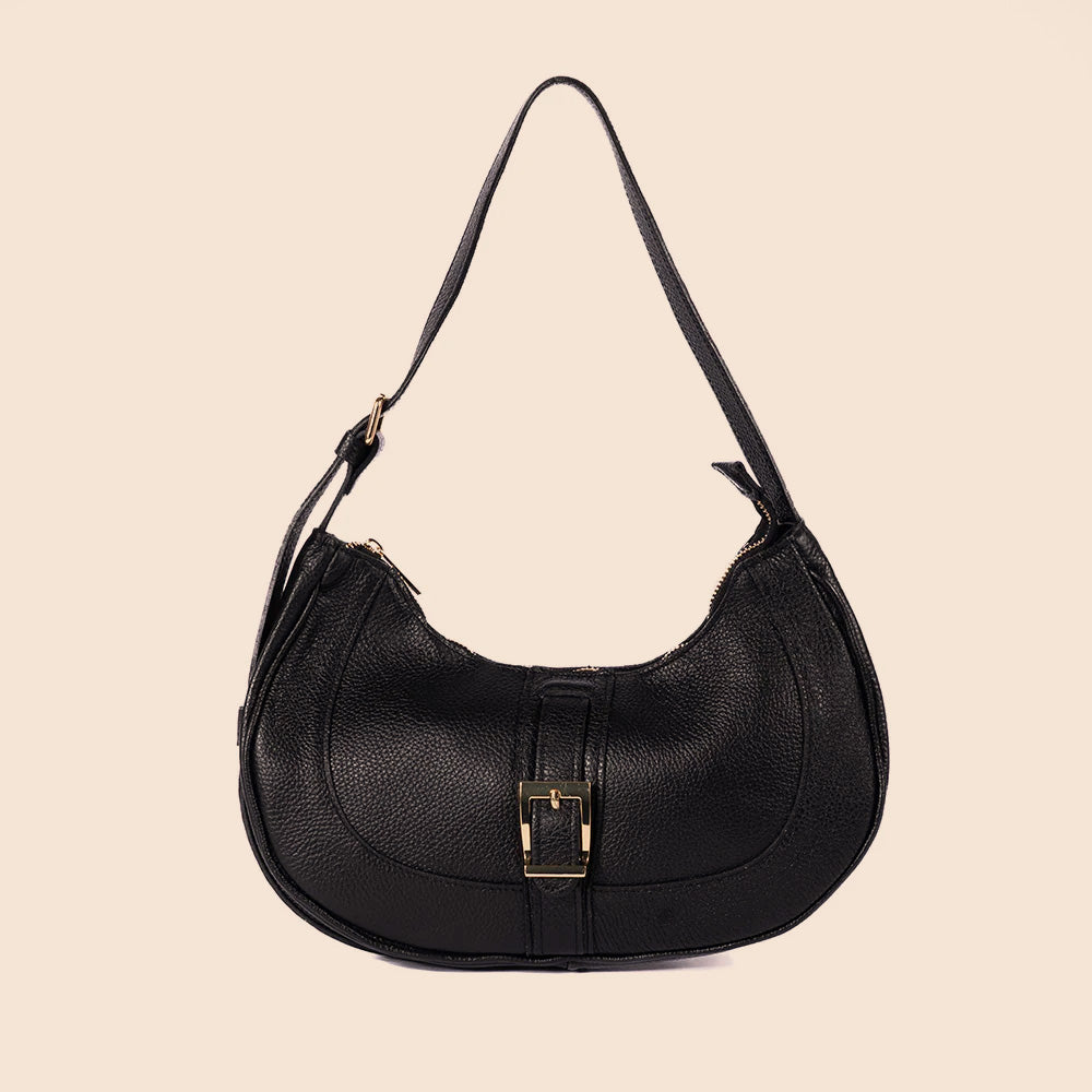 BORSA A SPALLA A MEZZALUNA CON FIBBIA