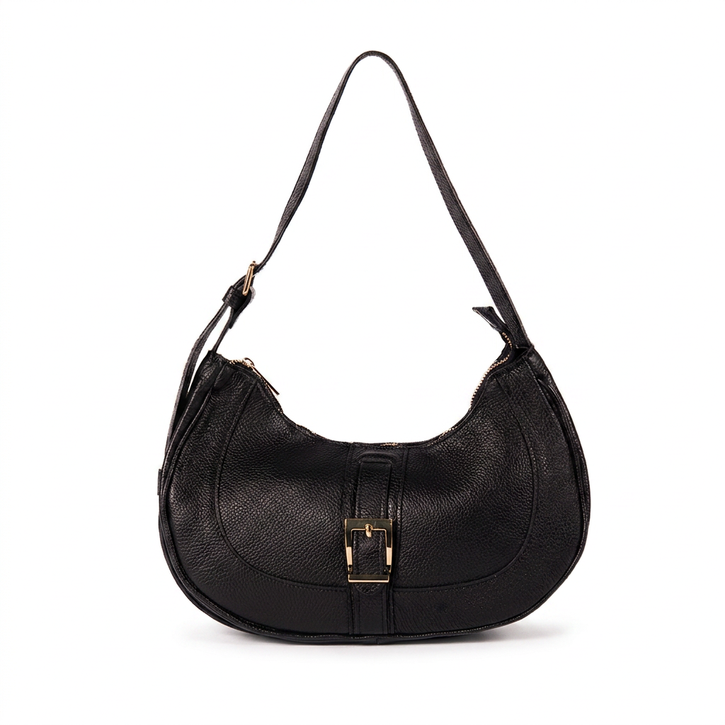 HALF MOON SHOULDER BAG WITH BUCKLE 